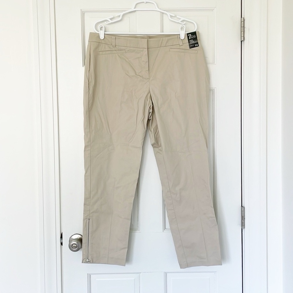 NWT New York & Company pants size 14 tan brown The 7th Avenue Pant slim ankle